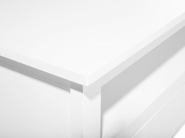 Skænk Hvid MDF 50 x 137 cm Rektangulær Tv bord til 58ʺ Skuffer Hylde Klassisk Opbevaring Stue Værelses Indretning Retro Dekor