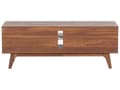 Miniatyrbillede 5 af 11: TV Bord Hvid Mørkt Træ 53 x 142 cm Moderne Fjernsynsbord TV Skænk med Opbevaring Døre Hylder Kabelgennemførelse Stue Møbel Indretning