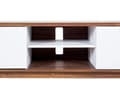 Miniatyrbillede 9 af 11: TV Bord Hvid Mørkt Træ 53 x 142 cm Moderne Fjernsynsbord TV Skænk med Opbevaring Døre Hylder Kabelgennemførelse Stue Møbel Indretning