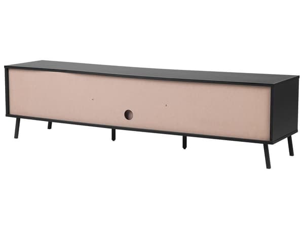 TV-Stander Sort Lyst Træ 177 cm 2 Skabe 1 Hylde 1 Skuffeplads til Kabler Moderne Stil