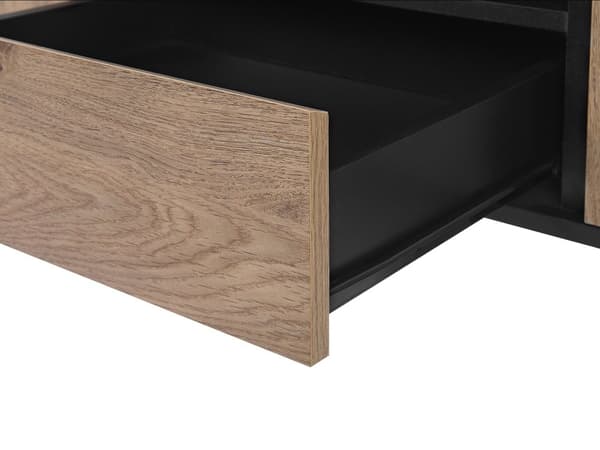 TV-Stander Sort Lyst Træ 177 cm 2 Skabe 1 Hylde 1 Skuffeplads til Kabler Moderne Stil
