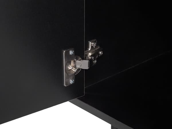 TV-Stander Sort Lyst Træ 177 cm 2 Skabe 1 Hylde 1 Skuffeplads til Kabler Moderne Stil