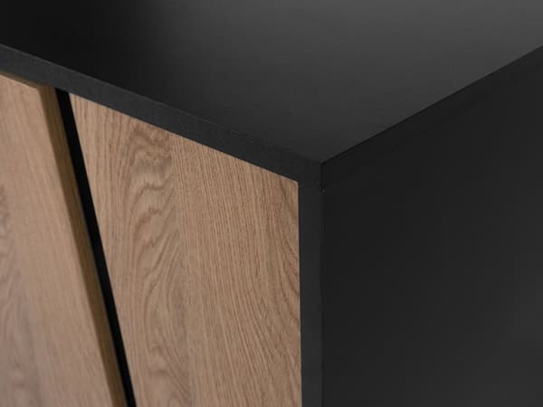 TV-Stander Sort Lyst Træ 177 cm 2 Skabe 1 Hylde 1 Skuffeplads til Kabler Moderne Stil
