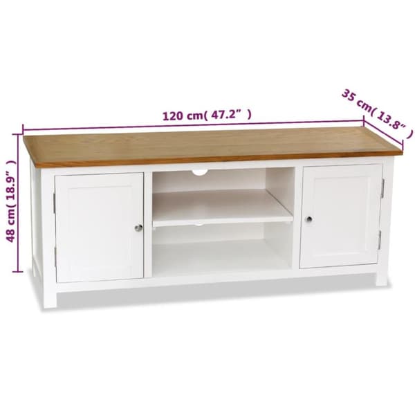 vidaXL TV-benk 120x35x48 cm heltre eik