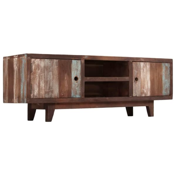 vidaXL TV-bänk massivt akaciaträ vintage 118x30x40 cm
