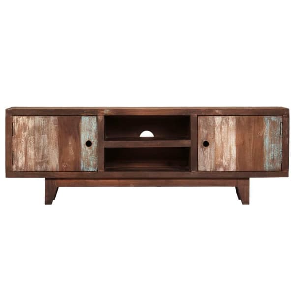 vidaXL TV-bänk massivt akaciaträ vintage 118x30x40 cm