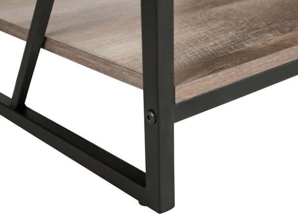TV Bord Mørkt Træ Sort Metal 140 cm Fjernsynsbord med 5 hylder Moderne Rustik Industriel Design til Stue Tilbehør Tvbænk Indretning