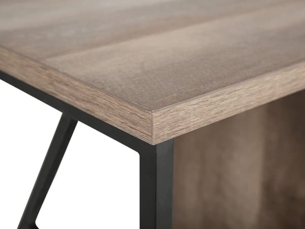 TV Bord Mørkt Træ Sort Metal 140 cm Fjernsynsbord med 5 hylder Moderne Rustik Industriel Design til Stue Tilbehør Tvbænk Indretning