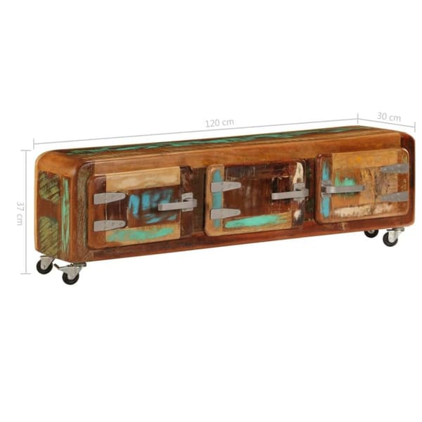 vidaXL tv-skab 120x30x37 cm massivt genbrugstræ