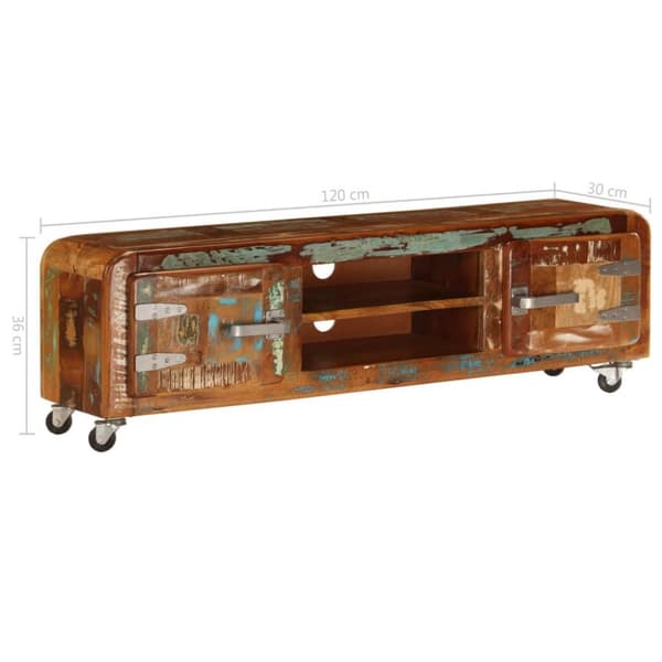 vidaXL tv-skab 120x30x36 cm massivt genbrugstræ