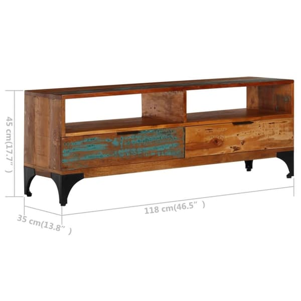 vidaXL tv-skab 118x35x45 cm massivt genbrugstræ