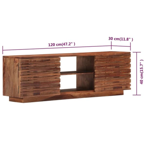 vidaXL tv-skab 120x30x40 cm massivt sheeshamtræ
