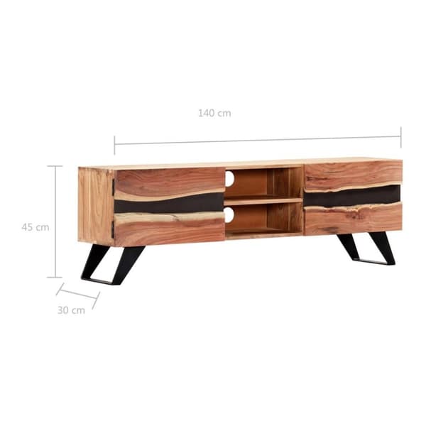 vidaXL TV-bänk 140x30x45 cm massivt akaciaträ
