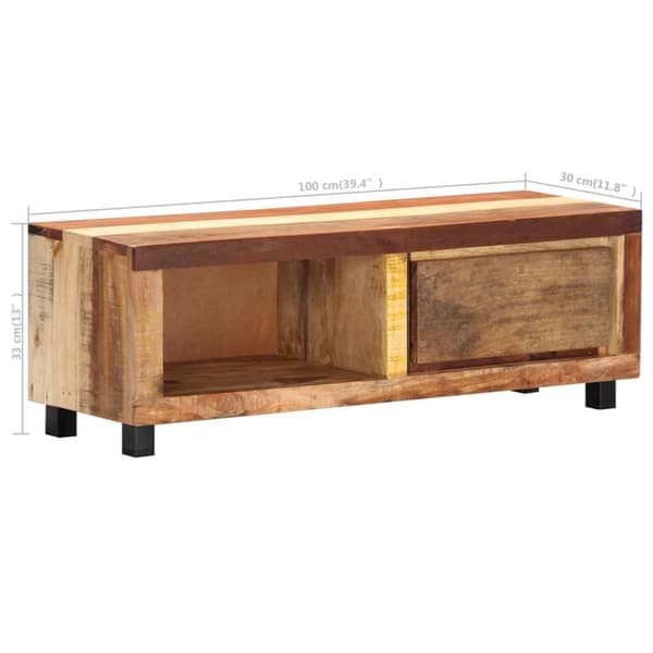 vidaXL TV-benk 100x30x33 cm gjenvunnet heltre