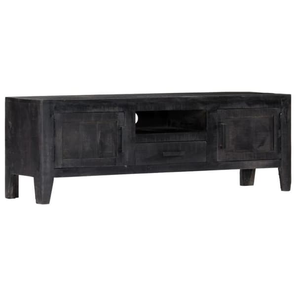 vidaXL tv-skab massivt mangotræ 118 x 30 x 40 cm sort