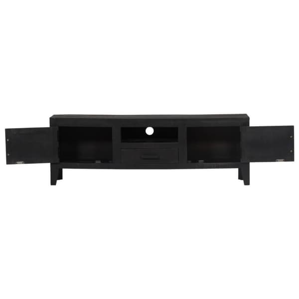 vidaXL TV-bänk 118x30x40 cm svart massivt mangoträ