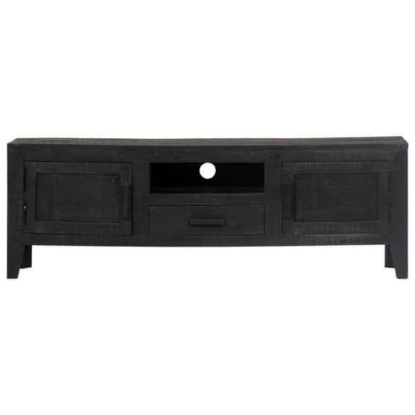 vidaXL TV-bänk 118x30x40 cm svart massivt mangoträ