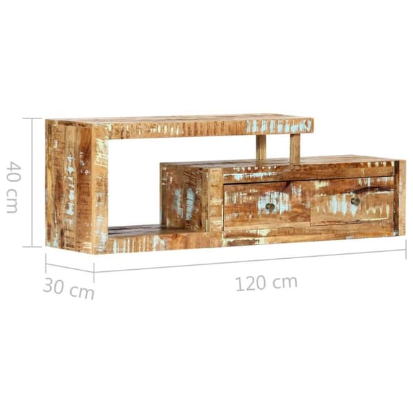vidaXL TV-taso 120x30x40 cm kierrätetty puu