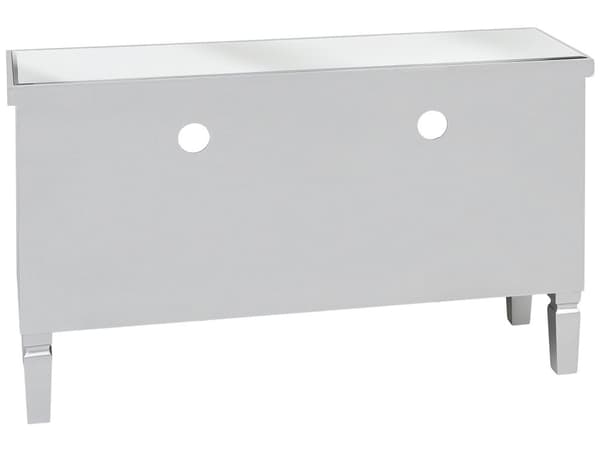 Speglat Sidobord Silver med 2 Lådor med Kristallknoppar