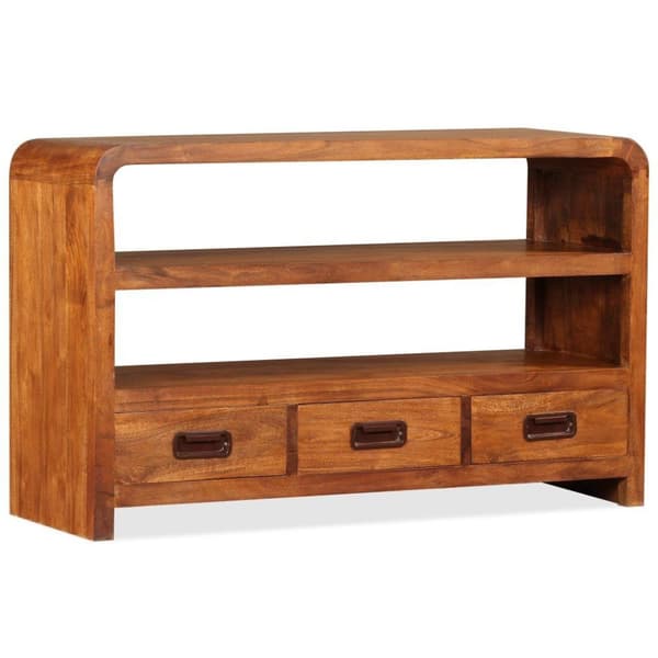 vidaXL Tv-bänk massivt akaciaträ 90x30x55 cm