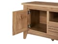 Pikkukuva 7 / 11: TV-taso vaalea puu MDF lastulevy 138 x 43 x 60 cm kaapeilla laatikolla hyllyllä kaapeliläpivienti rustiikkinen tyyli