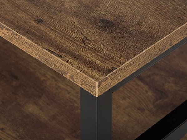 TV Stander Skab Mørkt Træ Metal 4 Hylder Opbevaringsenhed Dagligstue Moderne Stil