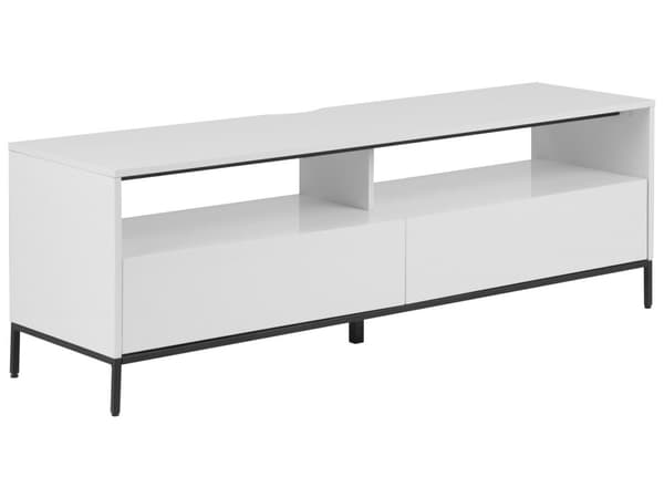 TV-Stander Hvid med LED til op til 70ʺ TV-Medieenhed med 2 Skuffer