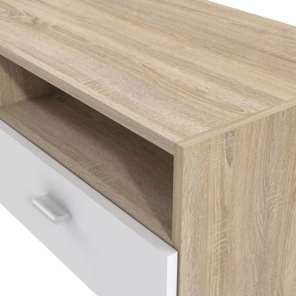 FINLANDEK TV-stativ HELPPO modern matvit och ekdekor - L 95 cm