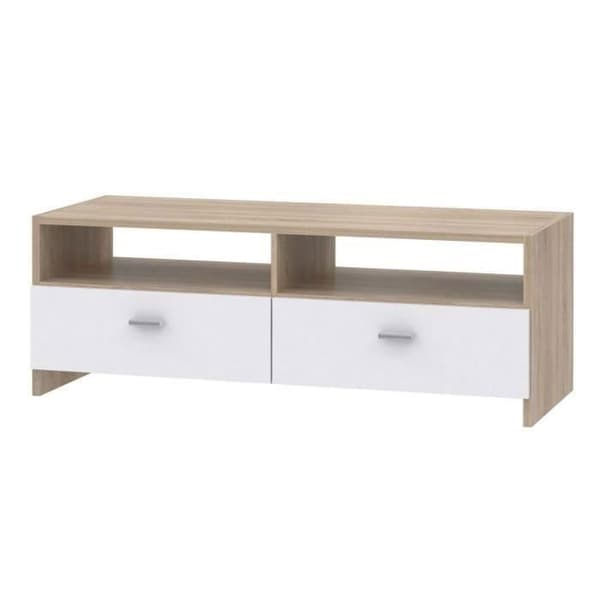 FINLANDEK TV-stativ HELPPO modern matvit och ekdekor - L 95 cm
