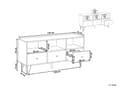 Miniatyrbillede 3 af 8: TV Bord Mørkt Træ Hvid og Sort Metalstel 120 x 35 x 60 cm Fjernsynsbord med Hylder Skuffer Opbevaring Tv Møbel Modul Moderne Stue Design Dekor