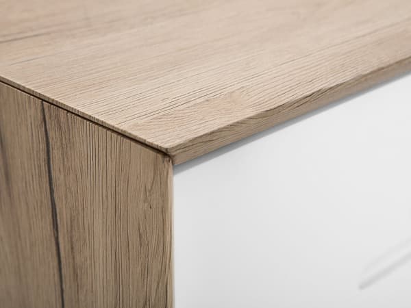 TV Bord Hvid og Lyst Træ 150 x 40 x 45 cm Fjernsynsbord Tvbænk til 64ʺ Opbevaring Skuffehylde Skab Skandinavisk Indretning Møbel til Stue