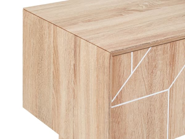 TV Bord Lyst Træ 150 x 39 x 51 cm Fjernsynsbord med Skab Dør Hylde op til 70ʺ Opbevaring Tvbænk Koniske Ben Skandinavisk Minimalistisk Design