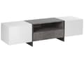 Miniatyrbillede 6 af 11: TV Bord Grå Hvid Sort Fineret MDF Beton Effekt Lav Fjernsynsbord med LED Lys Tvbænk Opbevaring Hylde Skuffeskabe Design Mediemøbel