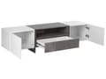 Miniatyrbillede 7 af 11: TV Bord Grå Hvid Sort Fineret MDF Beton Effekt Lav Fjernsynsbord med LED Lys Tvbænk Opbevaring Hylde Skuffeskabe Design Mediemøbel