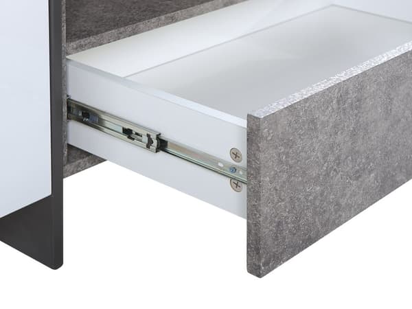 TV Bord Grå Hvid Sort Fineret MDF Beton Effekt Lav Fjernsynsbord med LED Lys Tvbænk Opbevaring Hylde Skuffeskabe Design Mediemøbel