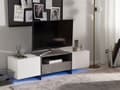 Miniatyrbillede 2 af 11: TV Bord Grå Hvid Sort Fineret MDF Beton Effekt Lav Fjernsynsbord med LED Lys Tvbænk Opbevaring Hylde Skuffeskabe Design Mediemøbel