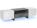 Miniatyrbillede 1 af 11: TV Bord Grå Hvid Sort Fineret MDF Beton Effekt Lav Fjernsynsbord med LED Lys Tvbænk Opbevaring Hylde Skuffeskabe Design Mediemøbel