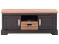Miniatyrbillede 4 af 11: TV Bord Grå og Lyst Træ 50 x 120 x 40 cm Fjernsynsbord med Dør Skab Skuffe Hylde Opbevaring op til 52ʺ Stue Tilbehør Tvbænk