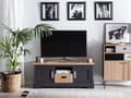 Miniatyrbillede 2 af 11: TV Bord Grå og Lyst Træ 50 x 120 x 40 cm Fjernsynsbord med Dør Skab Skuffe Hylde Opbevaring op til 52ʺ Stue Tilbehør Tvbænk