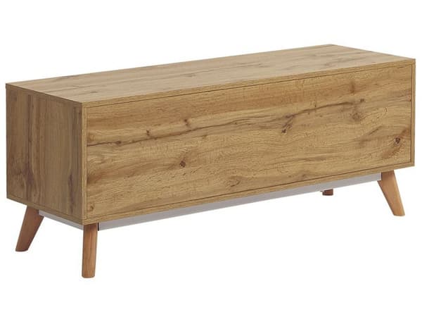 TV-taso vaalea puu MDF-levy pyökki 120 x 40 x 49 cm laatikoilla hyllyillä perinteinen tyyli