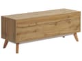 Pikkukuva 5 / 11: TV-taso vaalea puu MDF-levy pyökki 120 x 40 x 49 cm laatikoilla hyllyillä perinteinen tyyli