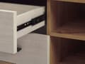 Pikkukuva 8 / 11: TV-taso vaalea puu MDF-levy pyökki 120 x 40 x 49 cm laatikoilla hyllyillä perinteinen tyyli