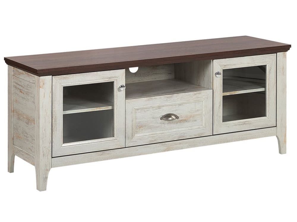 TV-bänk kräm/mörkbrun MEDAN