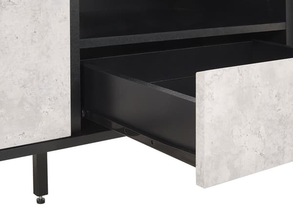 TV-Stander Betoneffekt Sorte Metalben 1 Skuffe 2 Skabe Industrielt Moderne Stil