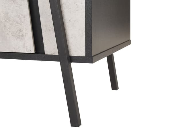 TV-Stander Betoneffekt Sorte Metalben 1 Skuffe 2 Skabe Industrielt Moderne Stil