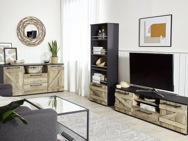 TV-Stander Brun Sort Træ Spånplade 43 cm Lade Stil