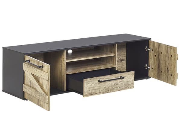TV-Stander Brun Sort Træ Spånplade 43 cm Lade Stil