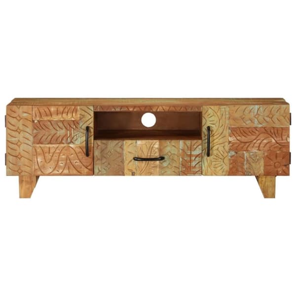 vidaXL Handsnidad TV-bänk 120x30x40 cm massivt återvunnet trä