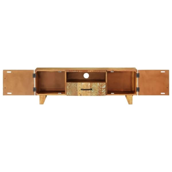 vidaXL Handsnidad TV-bänk 120x30x40 cm massivt återvunnet trä