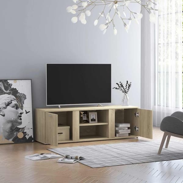 vidaXL tv-bord 120x34x37 cm konstrueret træ sonoma-eg